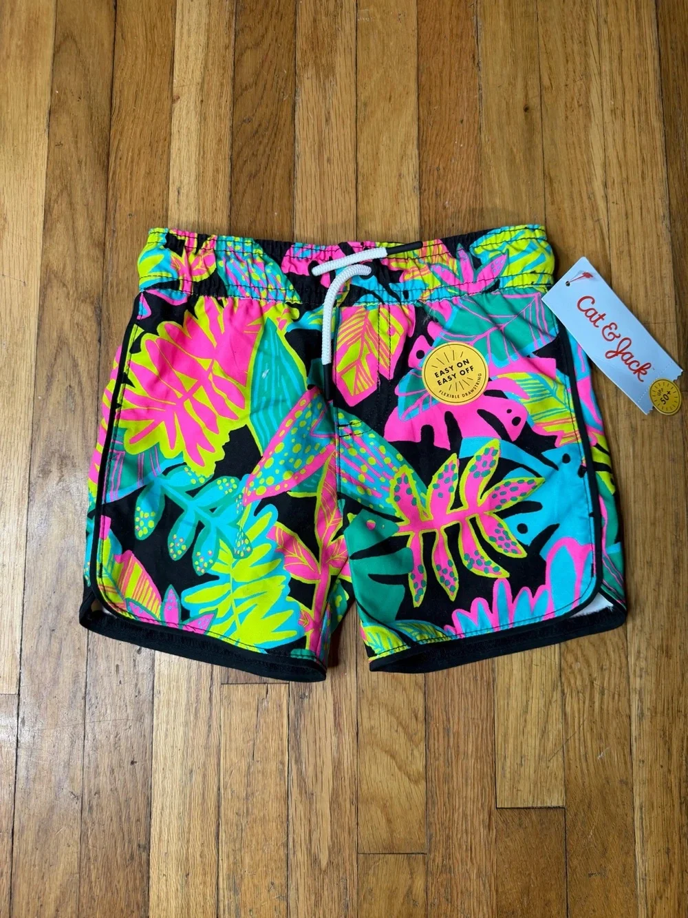 Cat & Jack 2T Neon Tropical Swim Trunks NWT